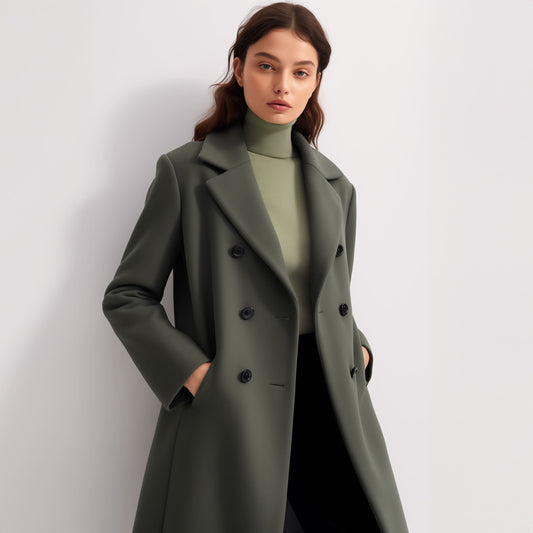 Wool-Blend Grey Coat