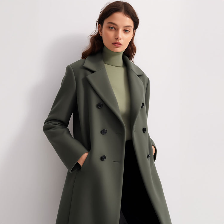 Wool-Blend Grey Coat